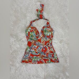 Ralph Lauren Red Paisley Halter Top